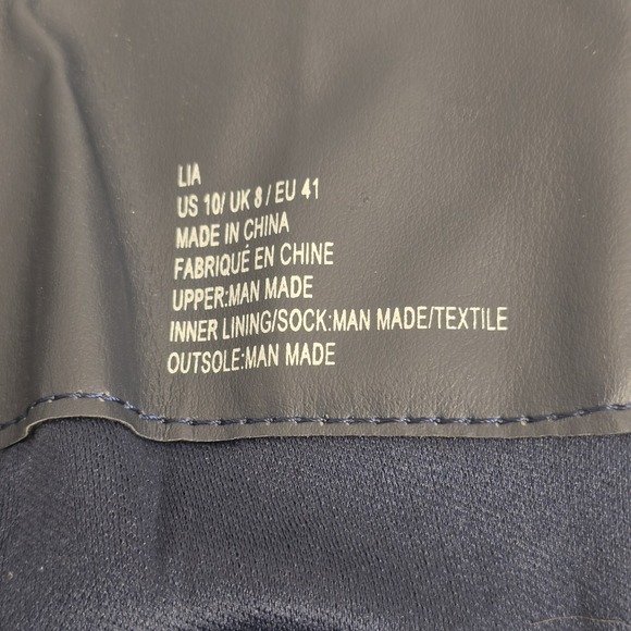 JustFab LIA Knee High Boots Navy Blue Faux Leather Block Heel Size 10 - Picture 7 of 7